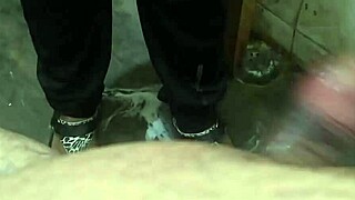 Nurse Overwhelmed Helping Patient Extract Cum with Swallowing